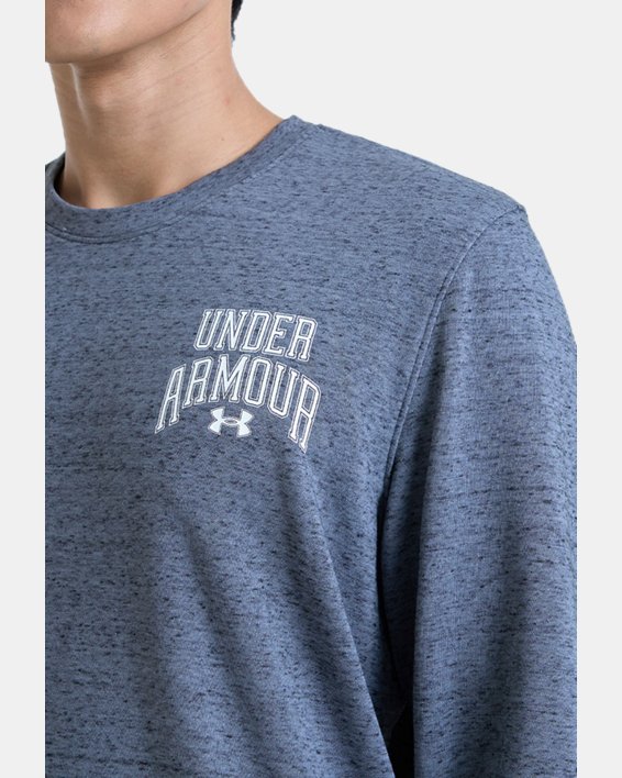 Men's UA Rival Terry Graphic Crew in Gray image number 5